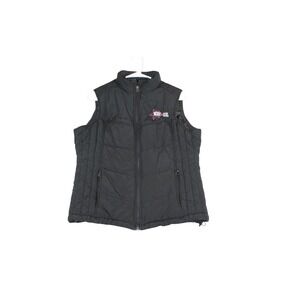 Port Authority Puffer Vest Women Medium Black Derby Girl Logo Mock Neck Full Zip